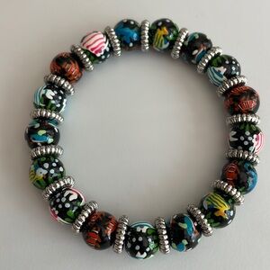 Angela Moore petite beaded elastic bracelet